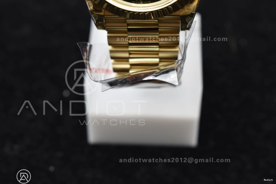 A2836 Steel Edition Dial Black (Gain QF 725 V4 Weight) TechFriendly Best President 904L Bracelet 40 YG Green on DayDate 0710